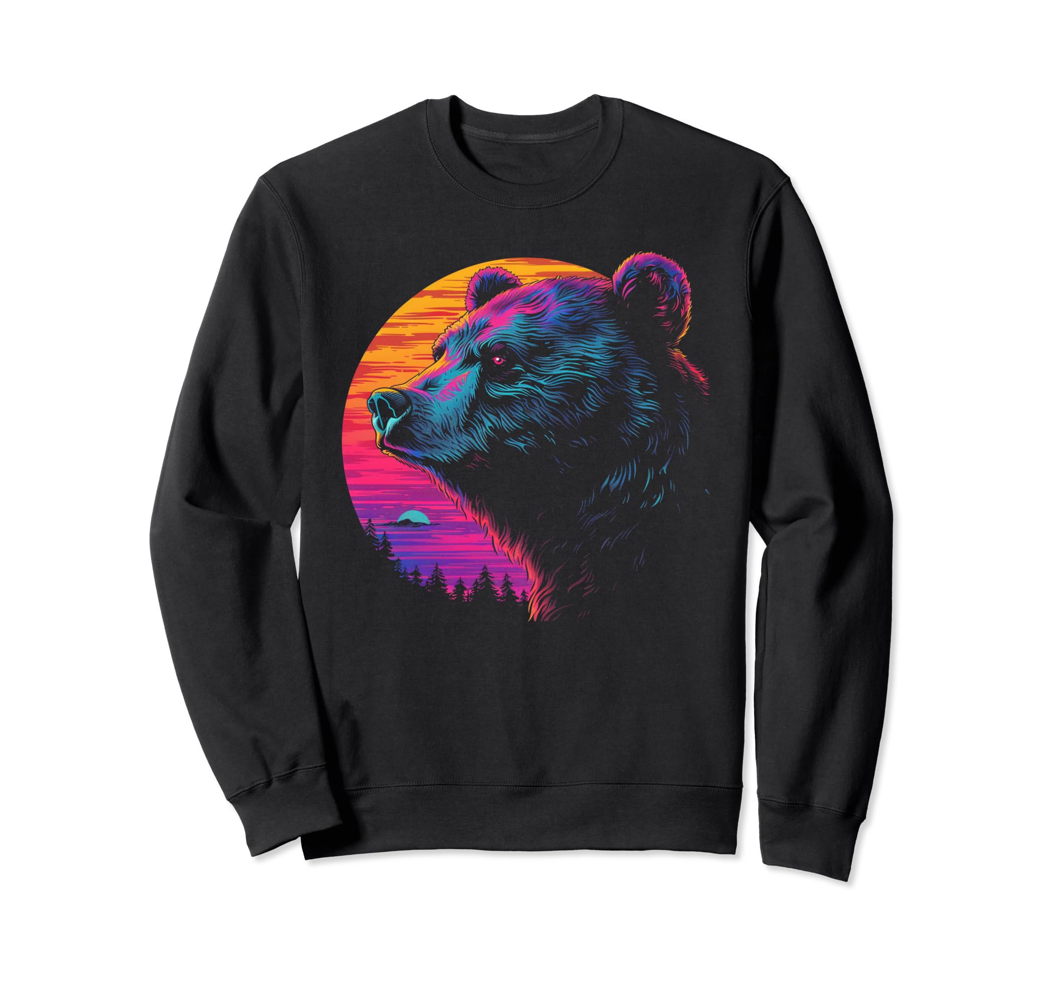 Bear Vaporwave Aesthetic Synthwave 80S Sweatshirt - Unique Graphic Unisex - T-Shirt, Sweatshirt, Hoodie