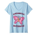 Womens Groovy Anti Social Butterfly Ironic T-Shirt - Trendy Graphic Unisex - T-Shirt, Sweatshirt, Hoodie