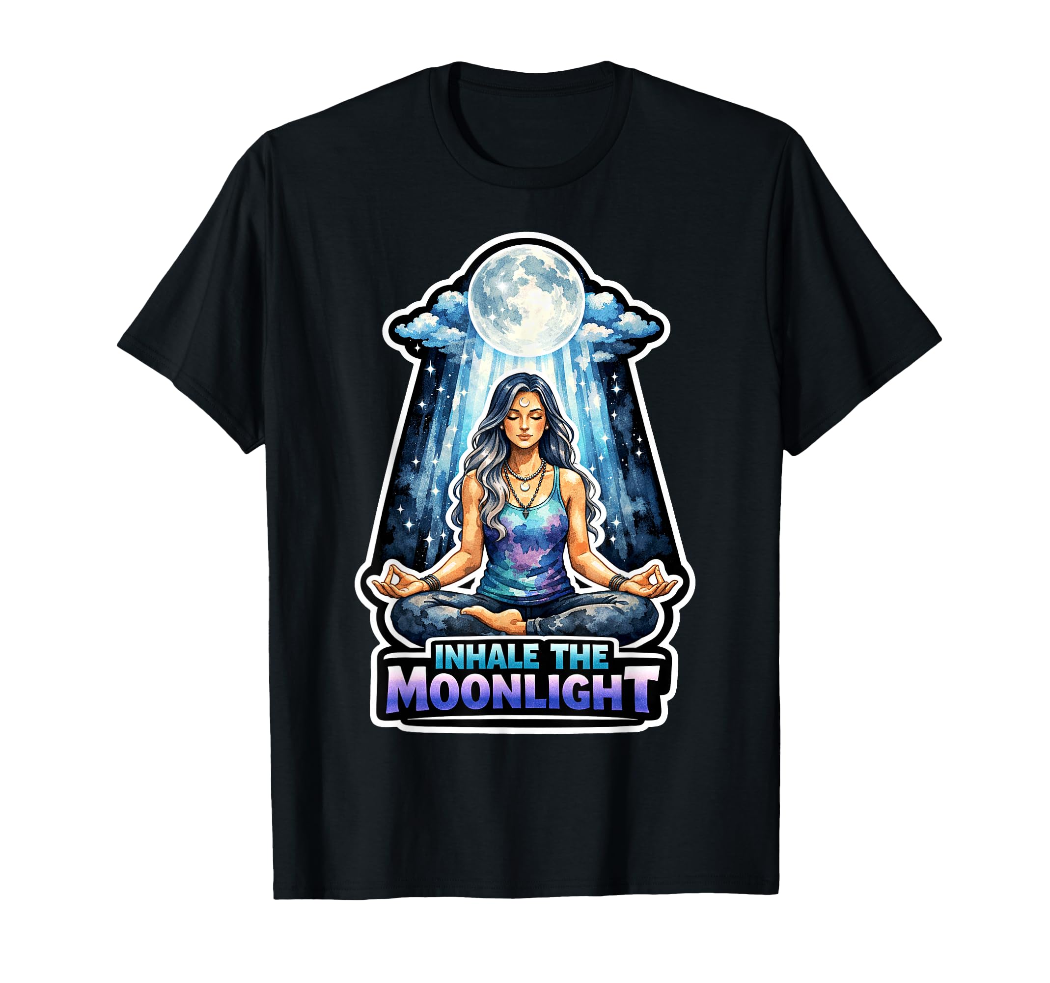 Moon Meditation Lunar Mindfulness T-Shirt - Casual Everyday Wear Men Women - T-Shirt, Sweatshirt, Hoodie