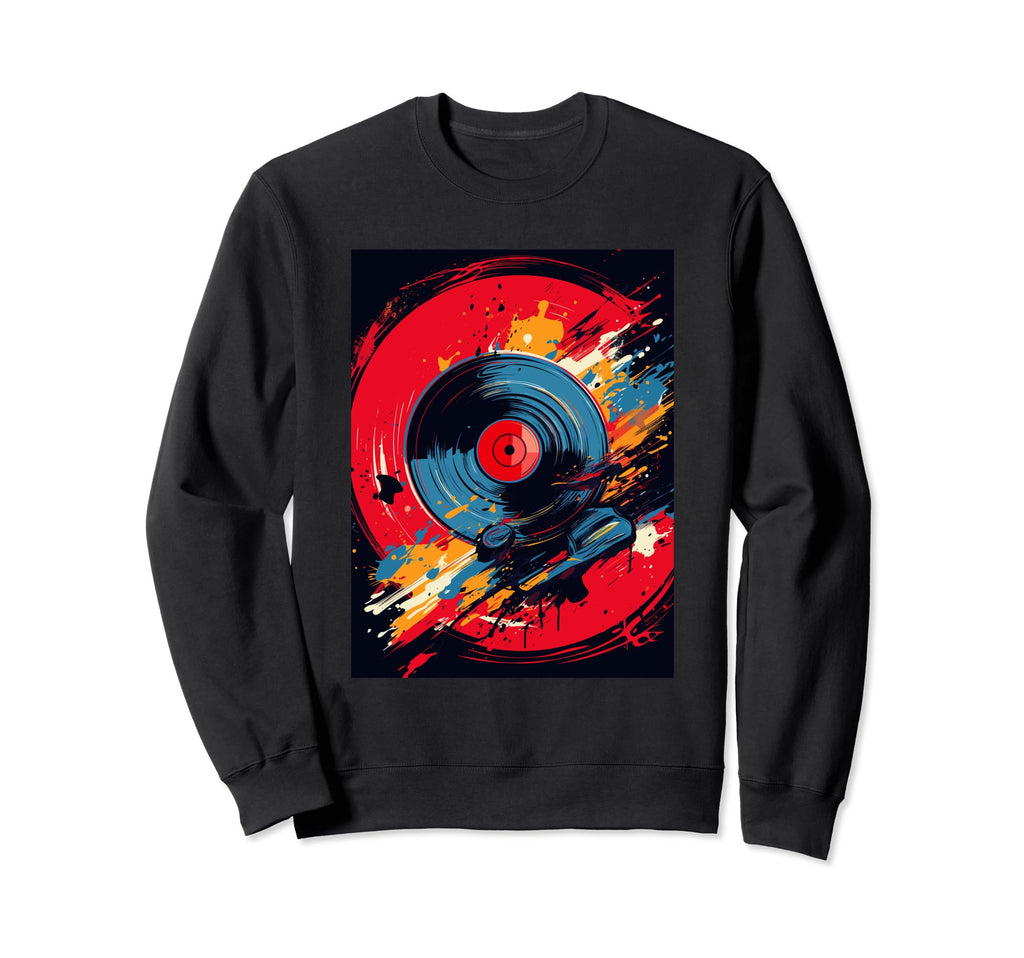 Vinyl Record Player Dj Music Sweatshirt - Novelty Apparel for Adults - T-Shirt, Sweatshirt, Hoodie