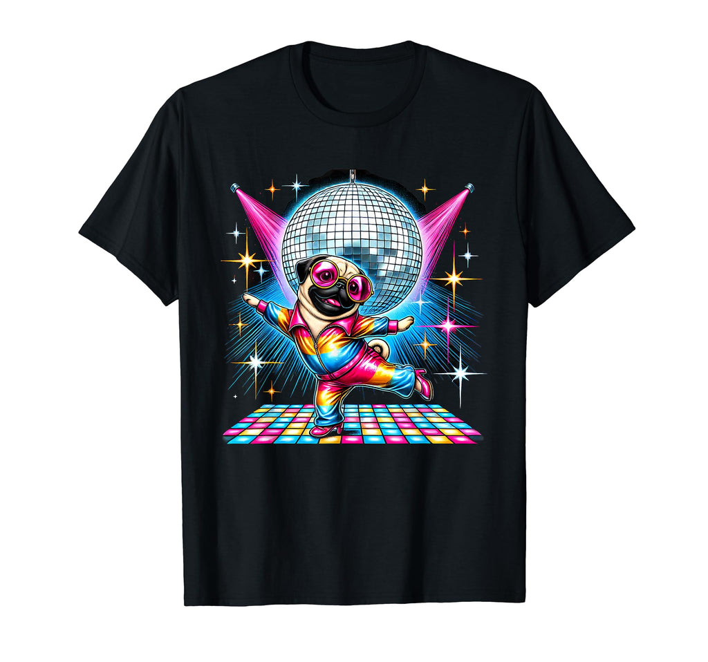 Aesthetic Pug Disco T-Shirt - Fun Novelty Design Men Women - T-Shirt, Sweatshirt, Hoodie
