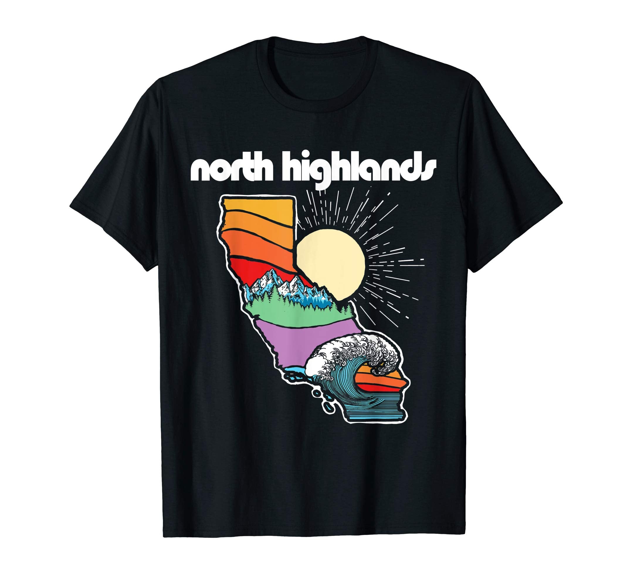 North Highlands California Outdoors T-Shirt - Minimalist Print for Adults - T-Shirt, Sweatshirt, Hoodie