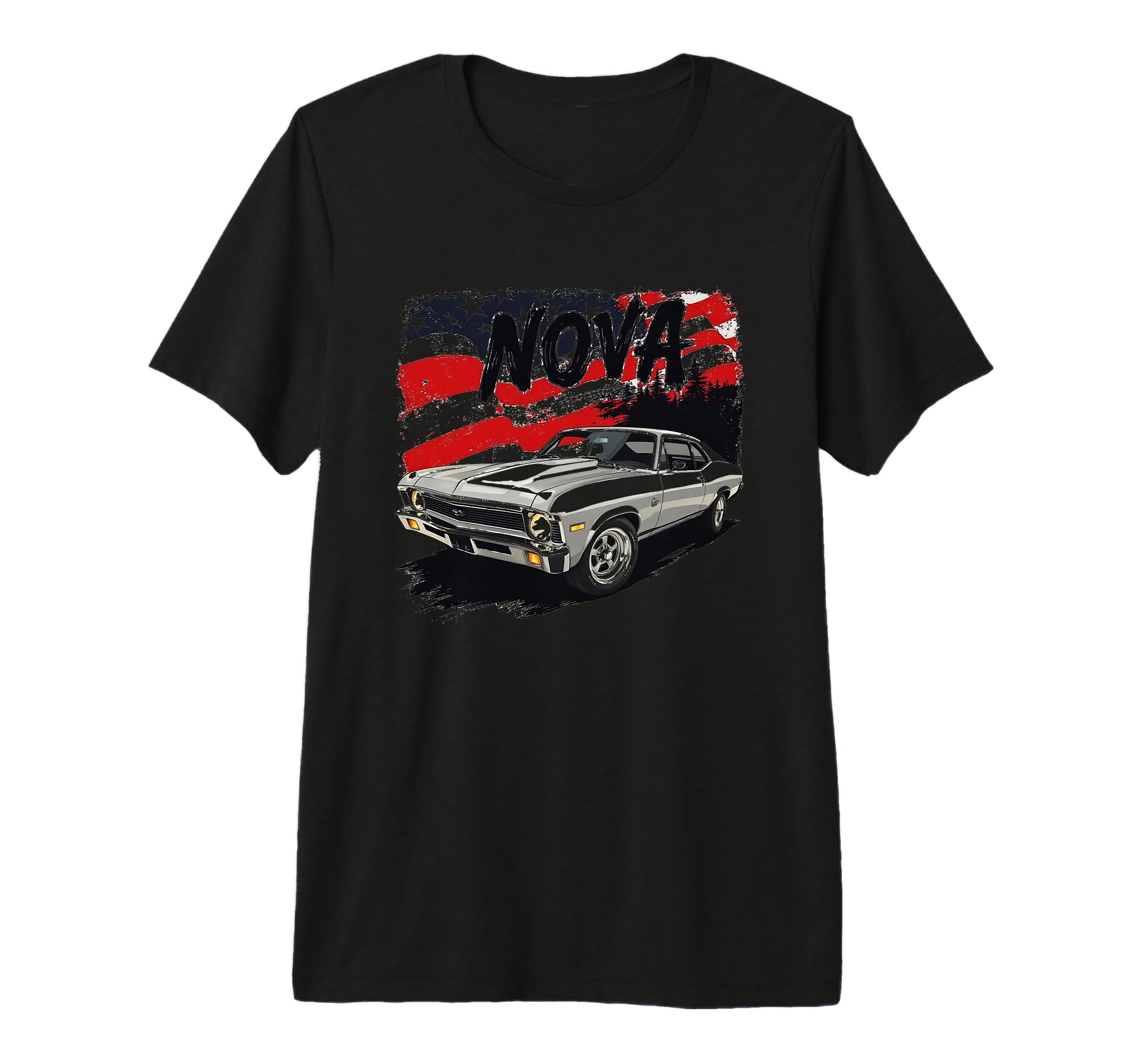 1970 70 Nova Ss American Flag Old T-Shirt - Fun Novelty Design Unisex - T-Shirt, Sweatshirt, Hoodie
