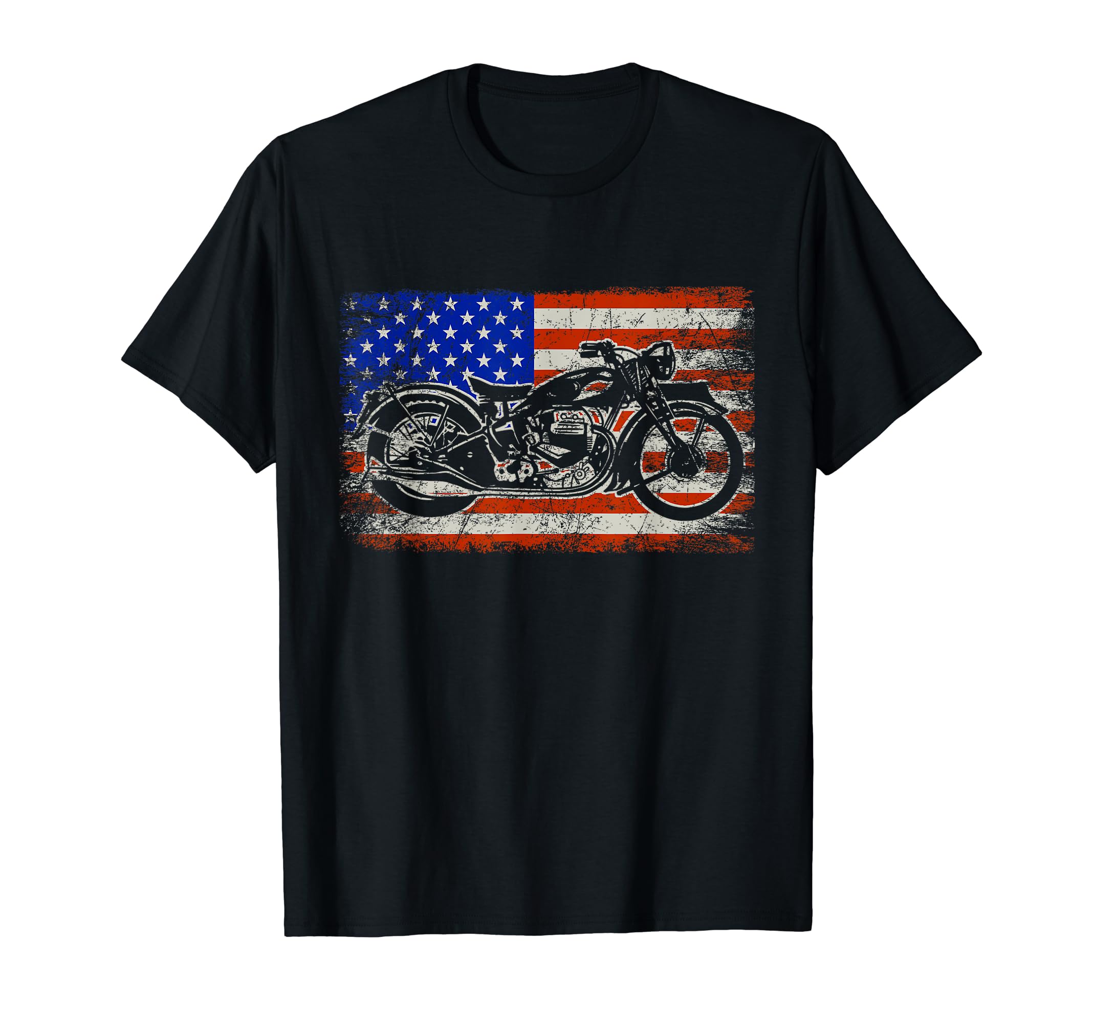 American Pride Motorcycle Flag T-Shirt - Fun Novelty Design for Adults - T-Shirt, Sweatshirt, Hoodie