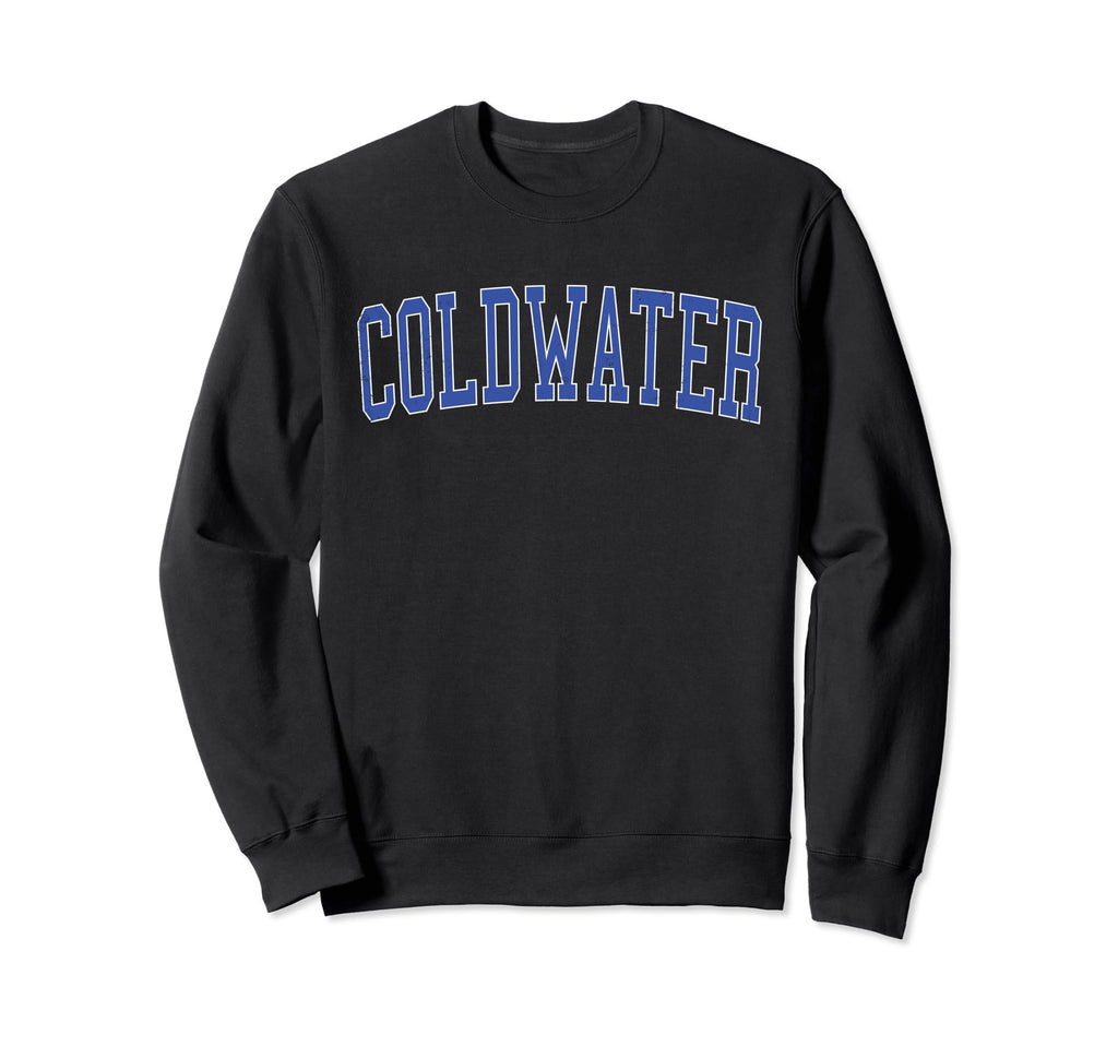 Coldwater Mi Distressed Blue Varsity Sweatshirt - Unique Graphic Unisex - T-Shirt, Sweatshirt, Hoodie