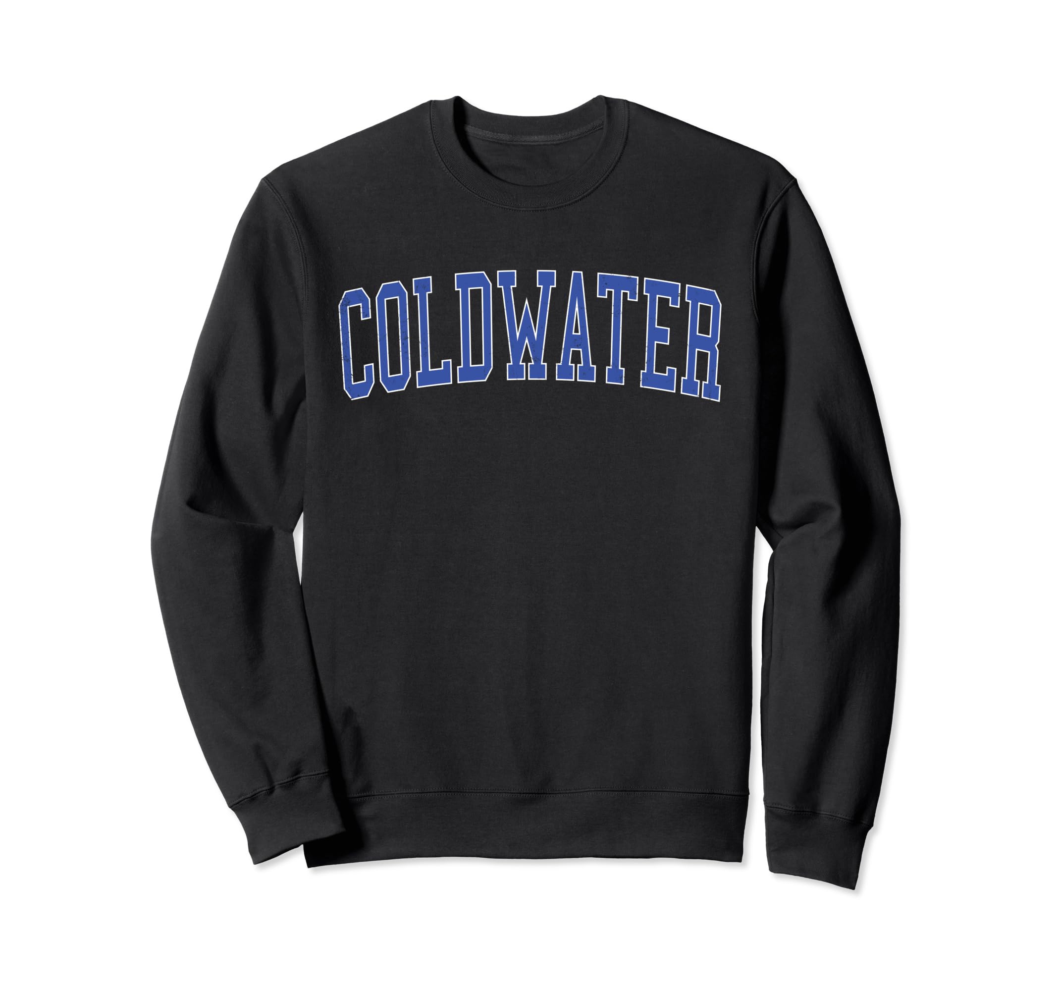 Coldwater Mi Distressed Blue Varsity Sweatshirt - Unique Graphic Unisex - T-Shirt, Sweatshirt, Hoodie