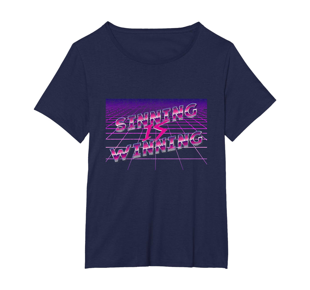 Synthwave Sinning Is Winning T-Shirt - Fun Novelty Design Men Women - T-Shirt, Sweatshirt, Hoodie