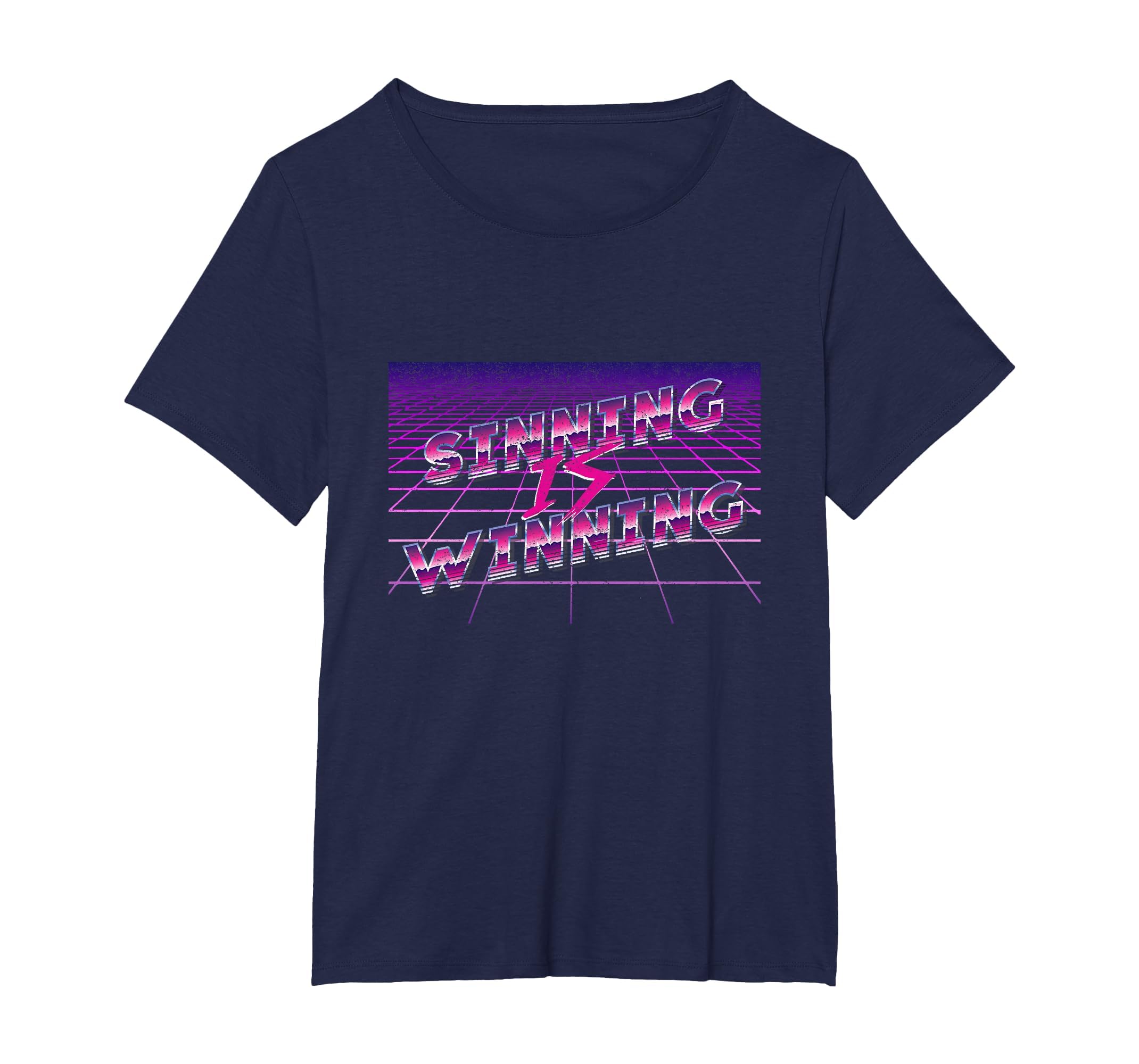 Synthwave Sinning Is Winning T-Shirt - Fun Novelty Design Men Women - T-Shirt, Sweatshirt, Hoodie