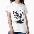Bass Fishing Black and White Angler Outdoor Sports - Adult & Kids T-Shirts, Sweatshirts & Hoodies apparel design preview 1