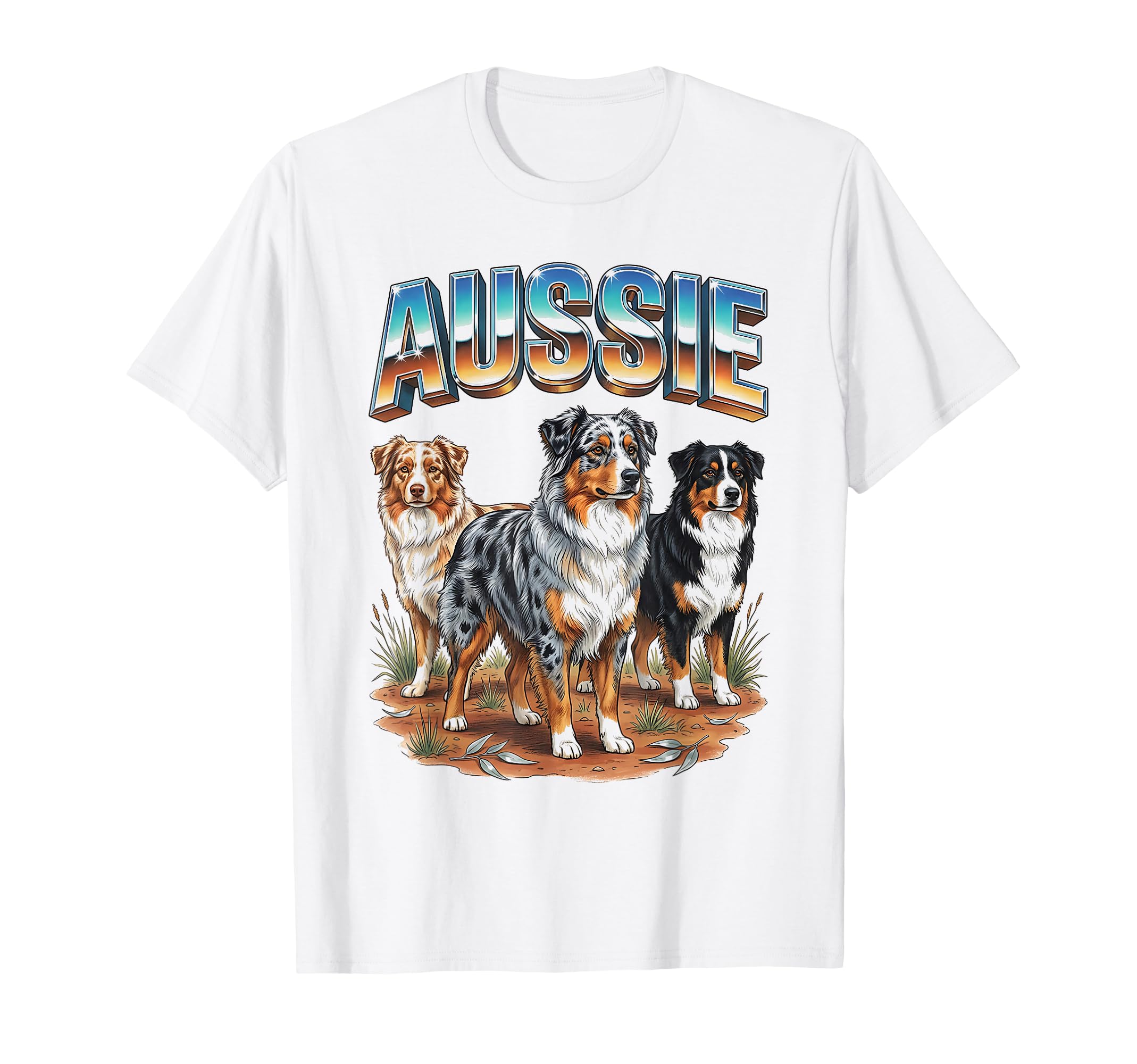 Australian Shepherd Dog Lover 80S T-Shirt - Aesthetic Graphic Men Women - T-Shirt, Sweatshirt, Hoodie