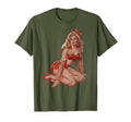 Hot Blonde Pin Up Heels Red T-Shirt - Casual Everyday Wear for Adults - T-Shirt, Sweatshirt, Hoodie