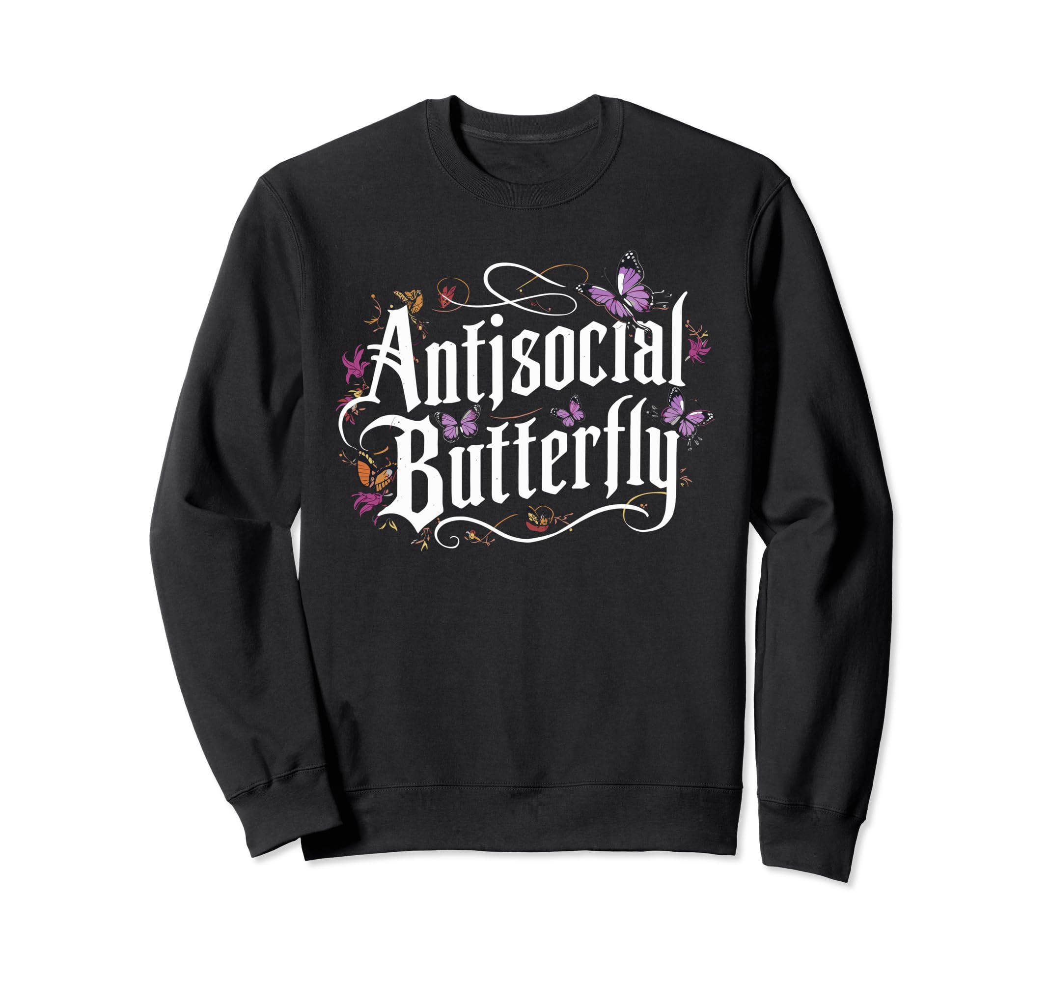 Antisocial Butterfly Introvert Sweatshirt - Casual Everyday Wear Unisex - T-Shirt, Sweatshirt, Hoodie