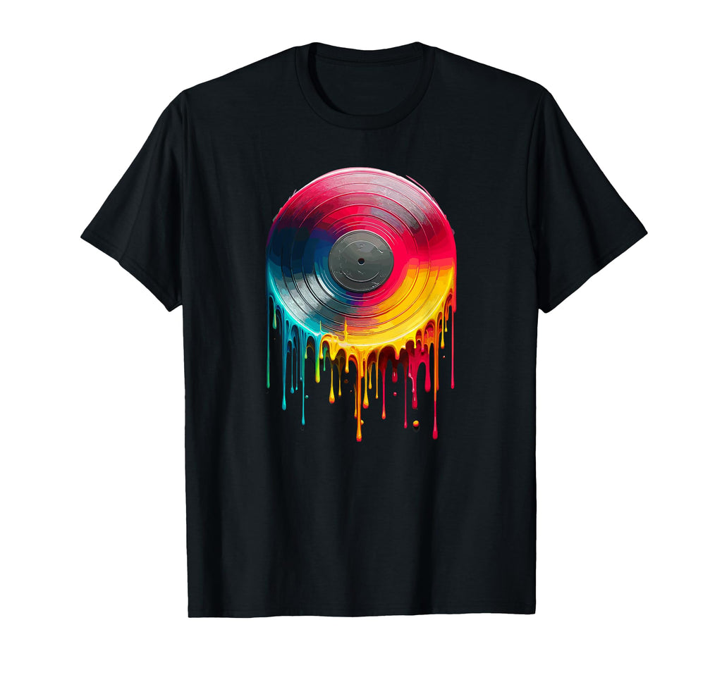 Dripping Paint Art Vinyl Disc Record T-Shirt - Streetwear Style Unisex - T-Shirt, Sweatshirt, Hoodie