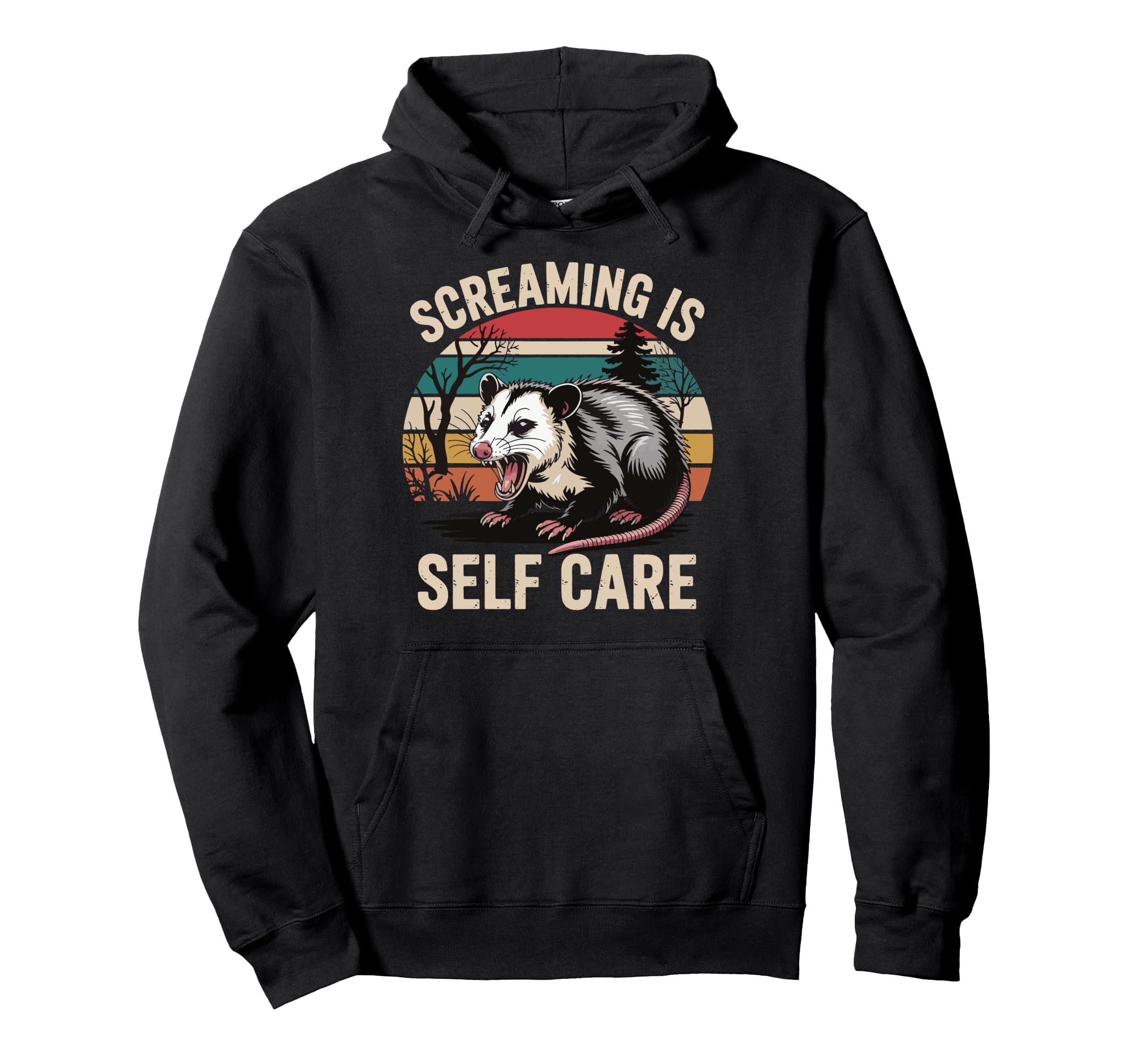 Opossum Therapeutic Screaming Stress Sweatshirt - Unique Graphic Unisex - T-Shirt, Sweatshirt, Hoodie