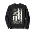 Motorcycle Biker American Flag Sweatshirt - Aesthetic Graphic for Adults - T-Shirt, Sweatshirt, Hoodie