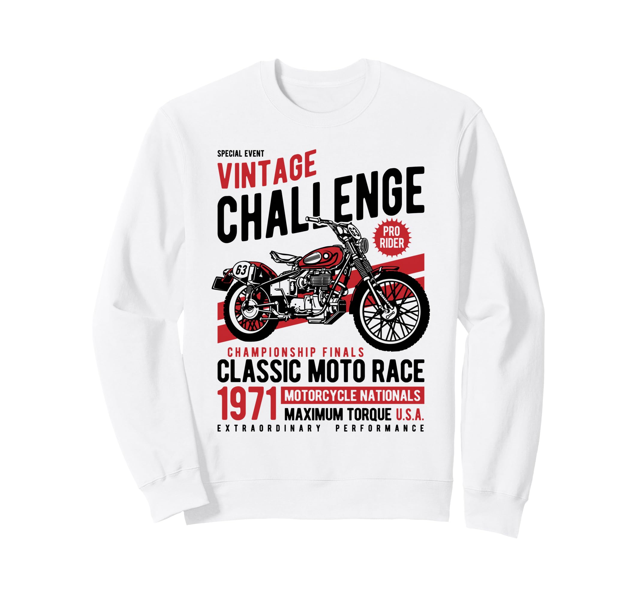 Challenge Motorcycle Race Sweatshirt - Novelty Apparel for Adults - T-Shirt, Sweatshirt, Hoodie