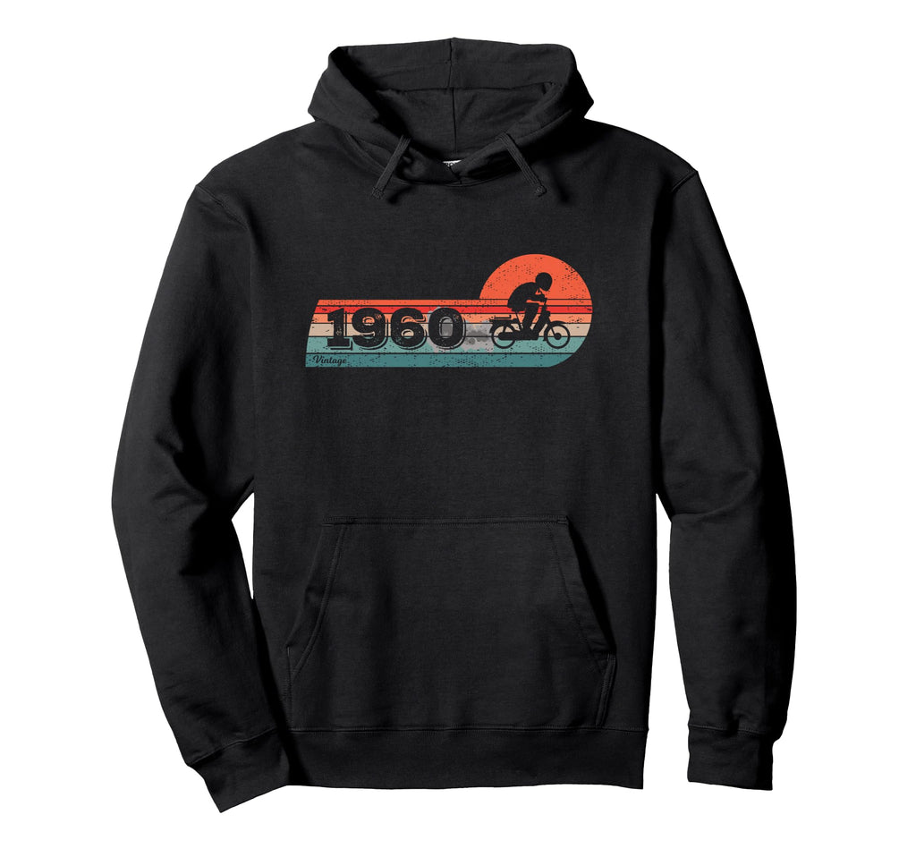 Moped Biker Cyclist 1960 Birthday Hoodie - Unique Graphic Unisex - T-Shirt, Sweatshirt, Hoodie