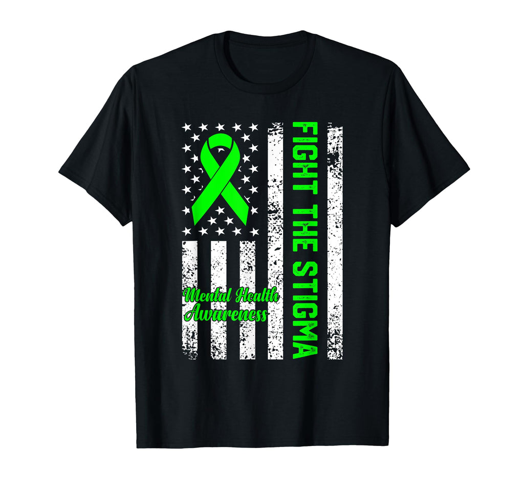 Fight Stigma Mental Health T-Shirt - Fun Novelty Design for Adults - T-Shirt, Sweatshirt, Hoodie
