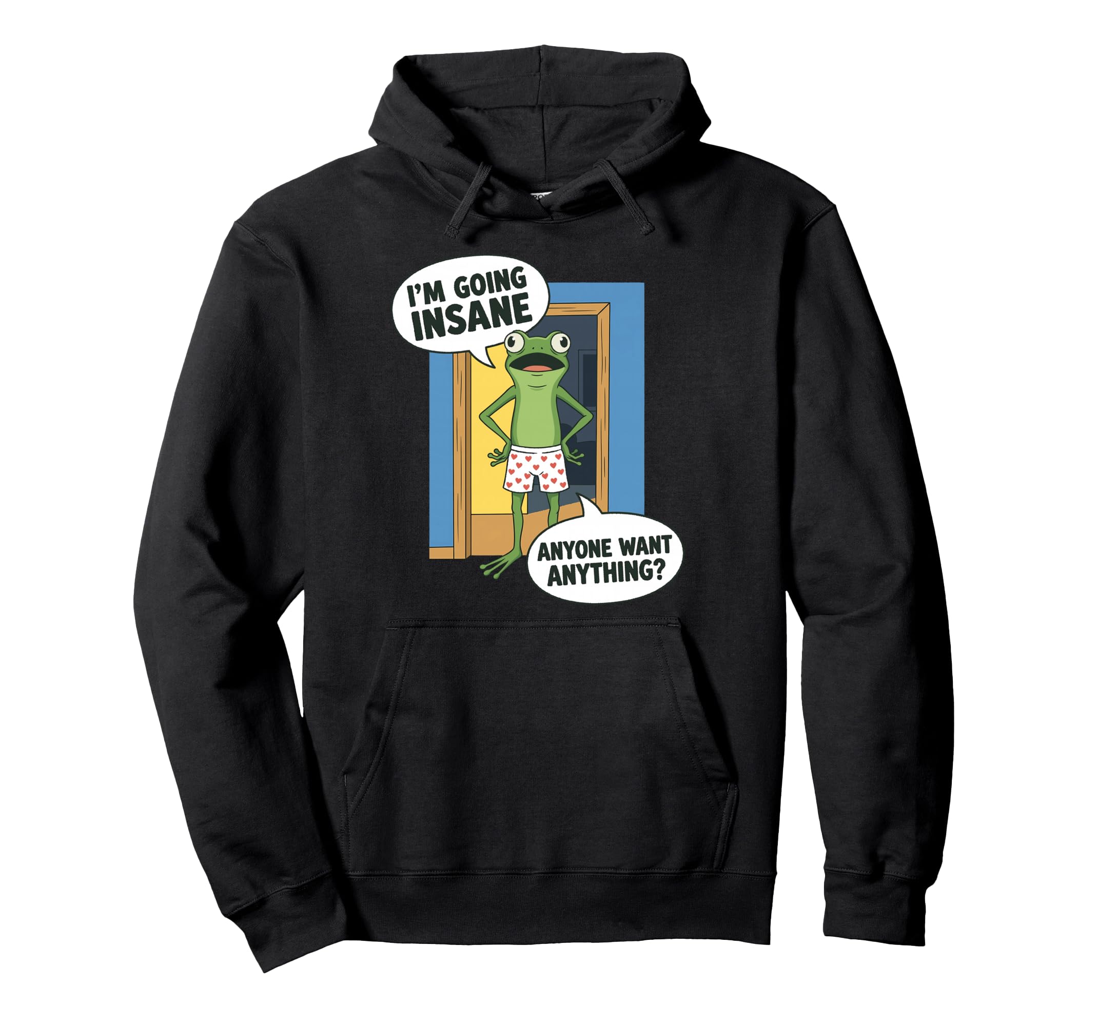 Funny Frog Going Insane Meme Sarcastic Hoodie - Unique Graphic Men Women - T-Shirt, Sweatshirt, Hoodie