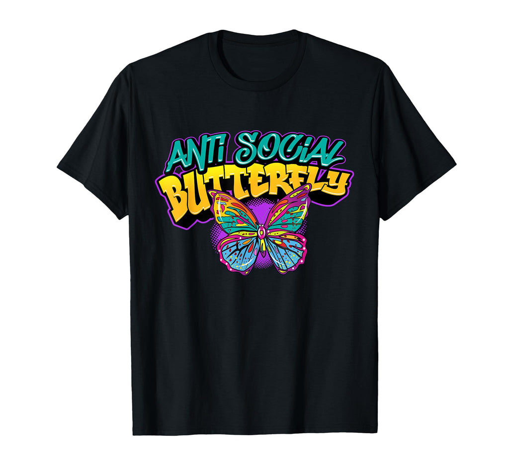 Graffiti Art Colorful Antisocial T-Shirt - Unique Graphic Men Women - T-Shirt, Sweatshirt, Hoodie