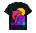 80S Wave Dolphin Electro Wave Synthwave T-Shirt - Custom Art Print Unisex - T-Shirt, Sweatshirt, Hoodie