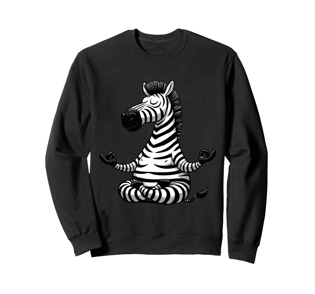 Meditation Zebra Yoga Pose Relaxing Sweatshirt - Custom Art Print Unisex - T-Shirt, Sweatshirt, Hoodie