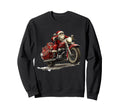 Funny Santa Riding Motorcycle Bike Sweatshirt - Trendy Graphic Unisex - T-Shirt, Sweatshirt, Hoodie