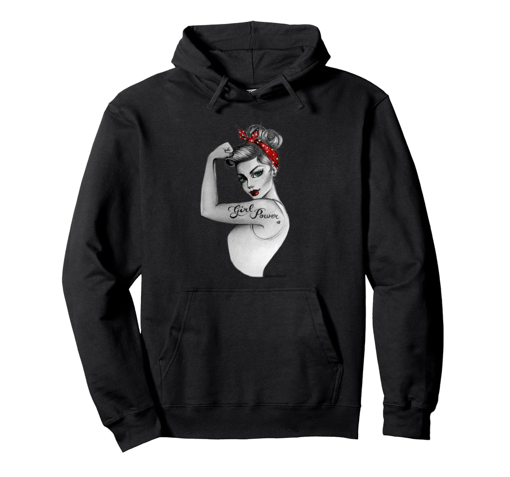 Power Pin Up Art Modern Rosietheriveter Hoodie - Fun Novelty Design Unisex - T-Shirt, Sweatshirt, Hoodie