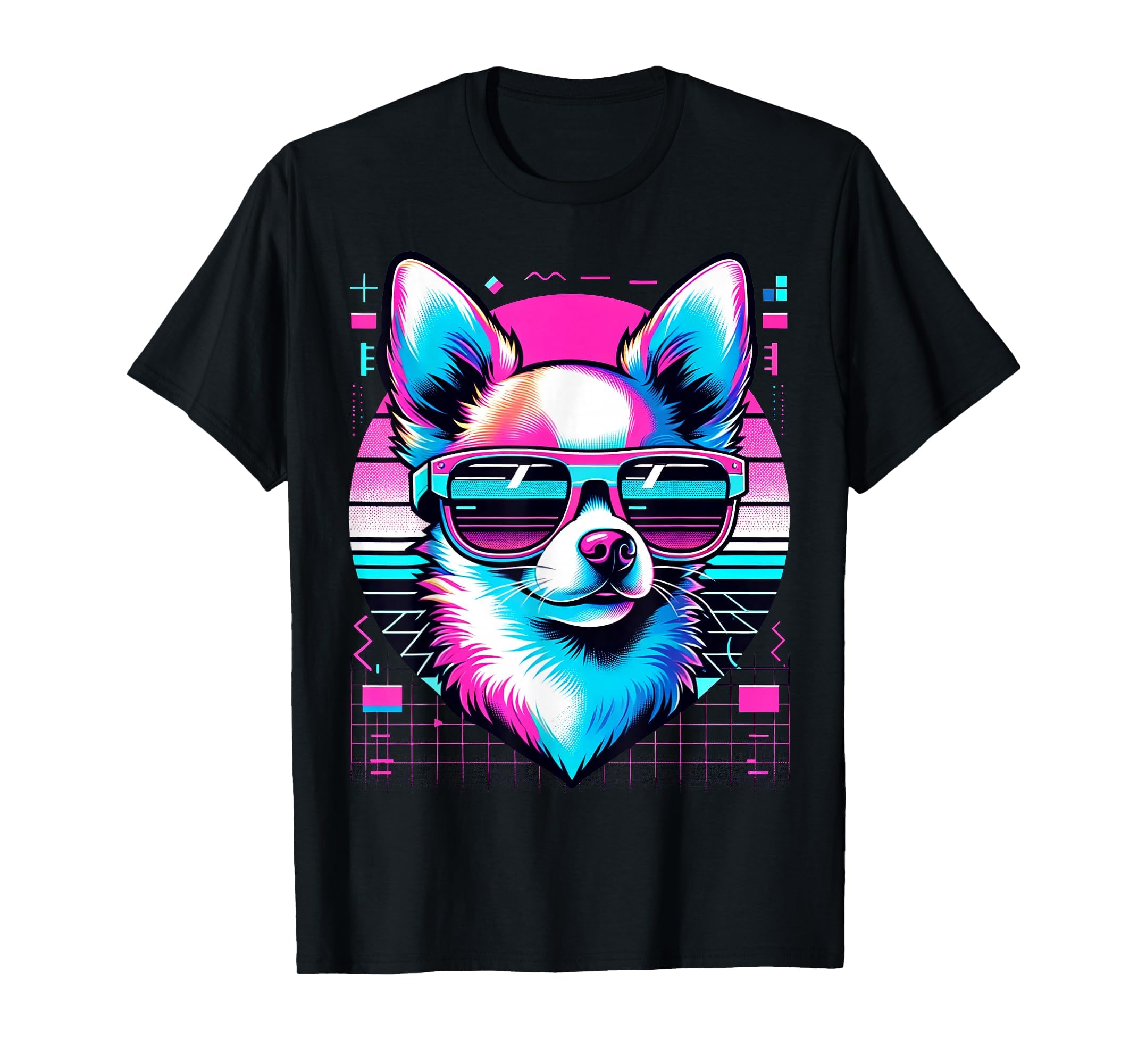 Mens And Womens Vaporwave Chihuahua Lover T-Shirt - Novelty Apparel Unisex - T-Shirt, Sweatshirt, Hoodie