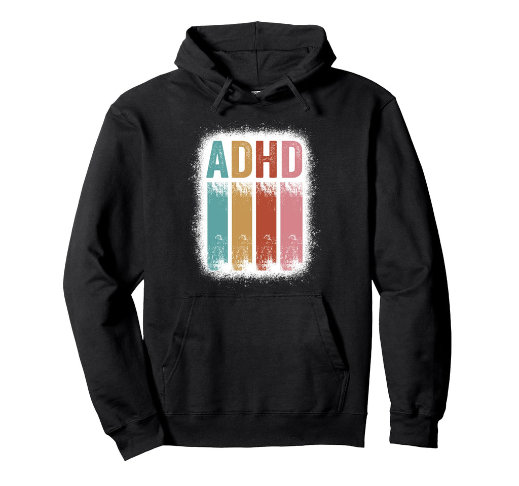 Adhd Awareness Adhd Mom Bleached Hoodie - Aesthetic Graphic Unisex - T-Shirt, Sweatshirt, Hoodie