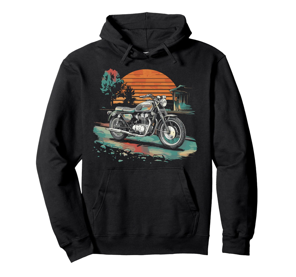 Motorcycle Rider Hoodie - Minimalist Print for Adults - T-Shirt, Sweatshirt, Hoodie