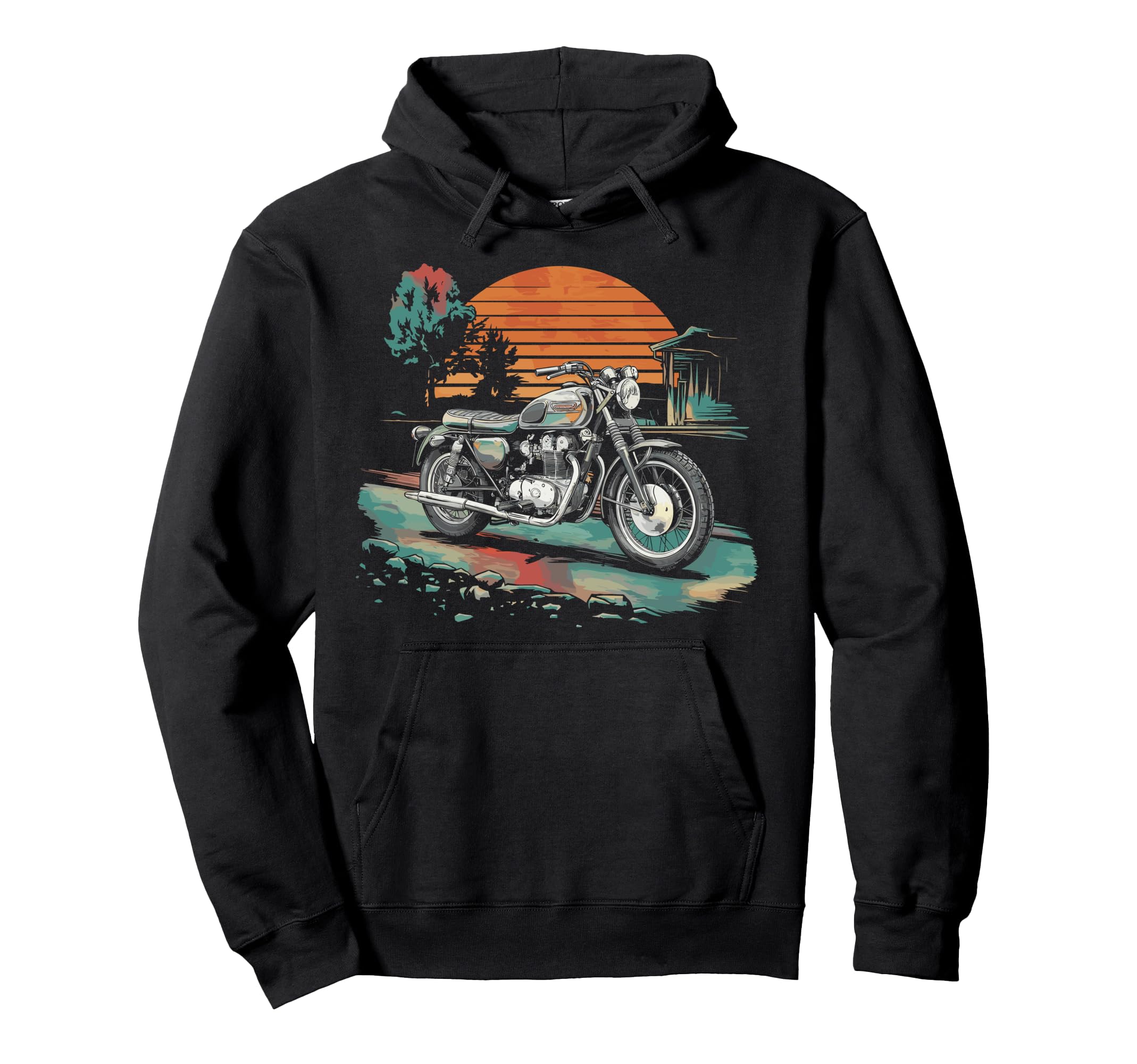 Motorcycle Rider Hoodie - Minimalist Print for Adults - T-Shirt, Sweatshirt, Hoodie