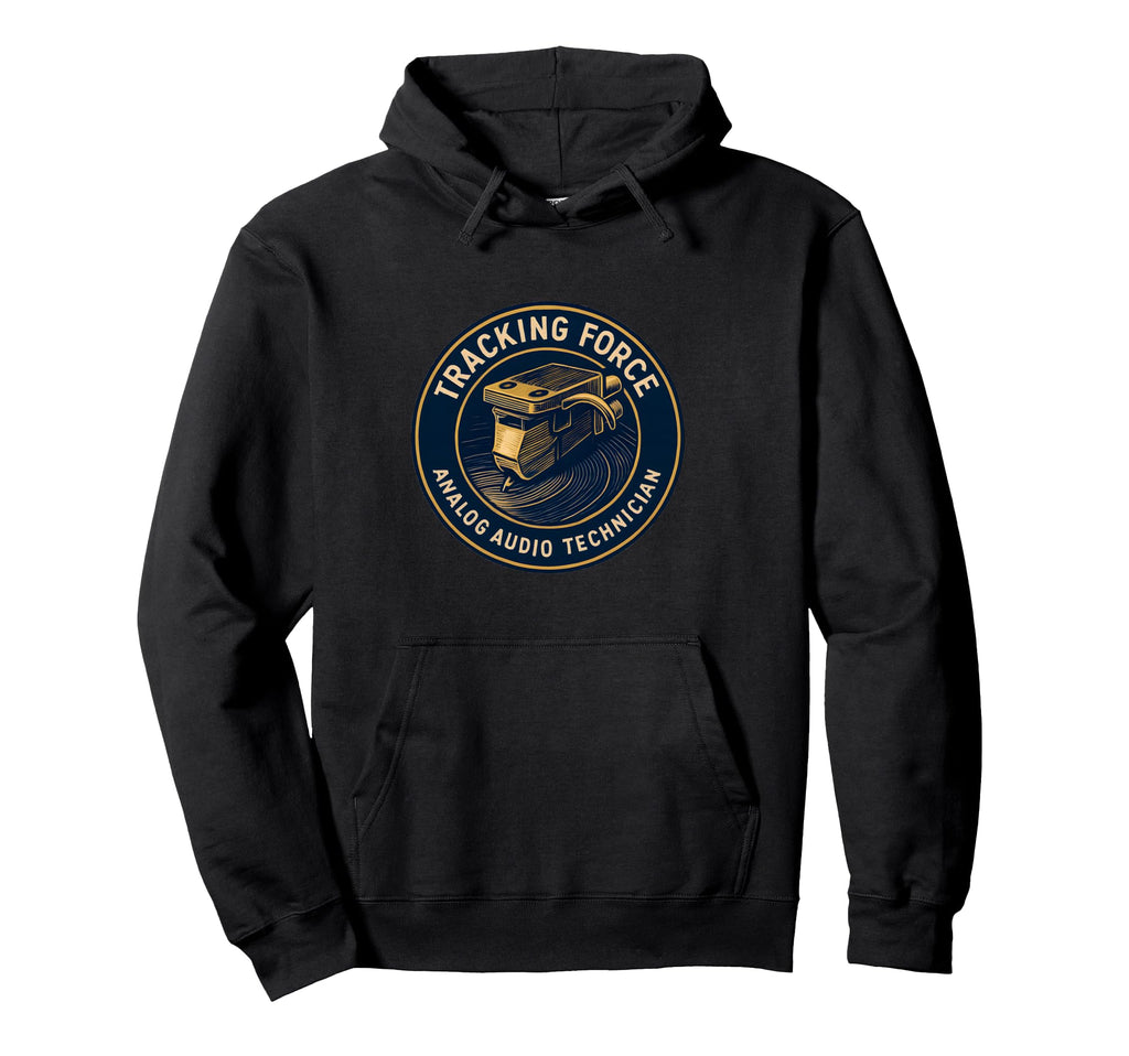 Vinyl Audiophile Tracking Force Hoodie - Novelty Apparel for Adults - T-Shirt, Sweatshirt, Hoodie
