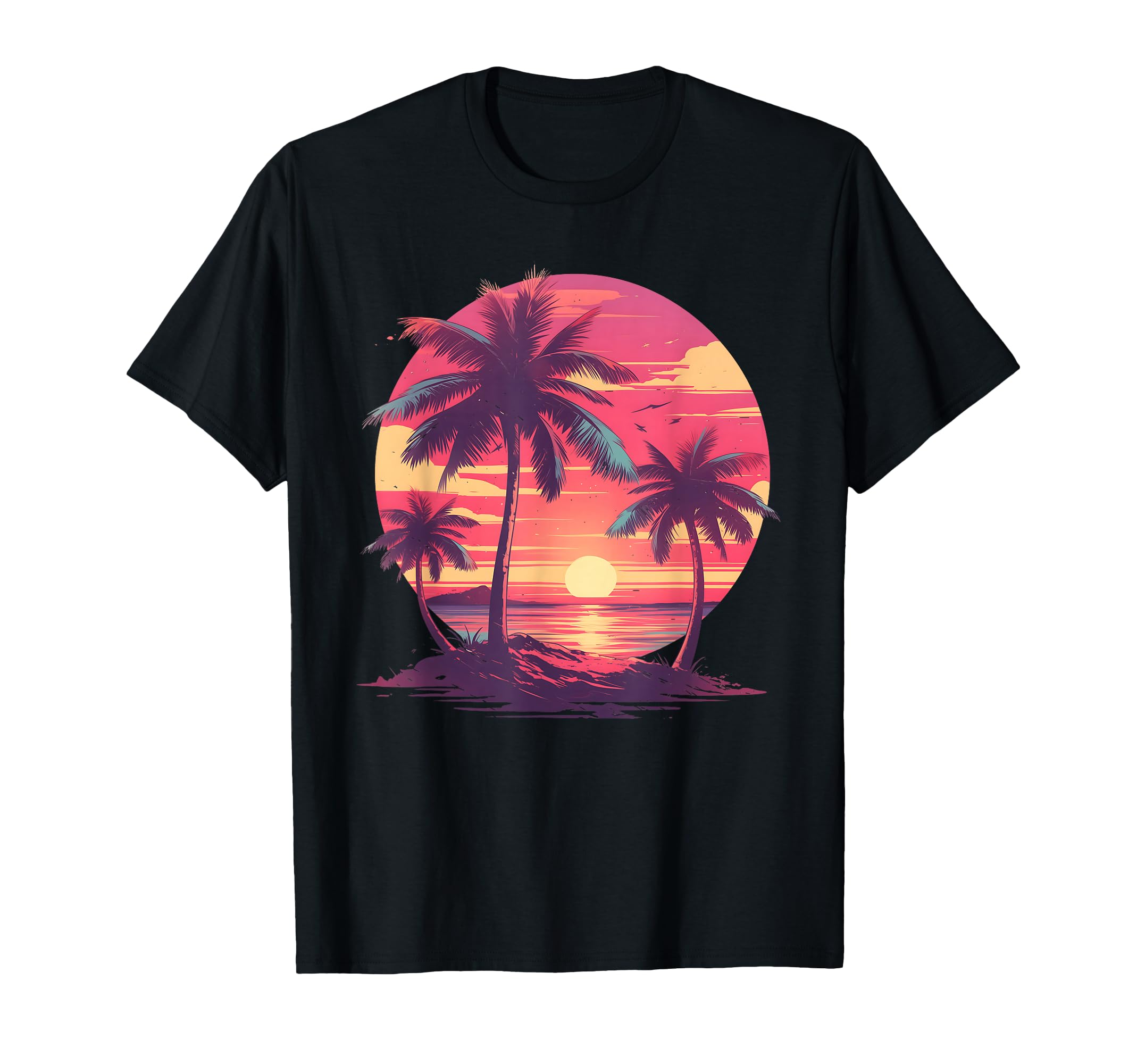 Retrowave 1980S 1990S Palm Trees T-Shirt - Trendy Graphic for Adults - T-Shirt, Sweatshirt, Hoodie