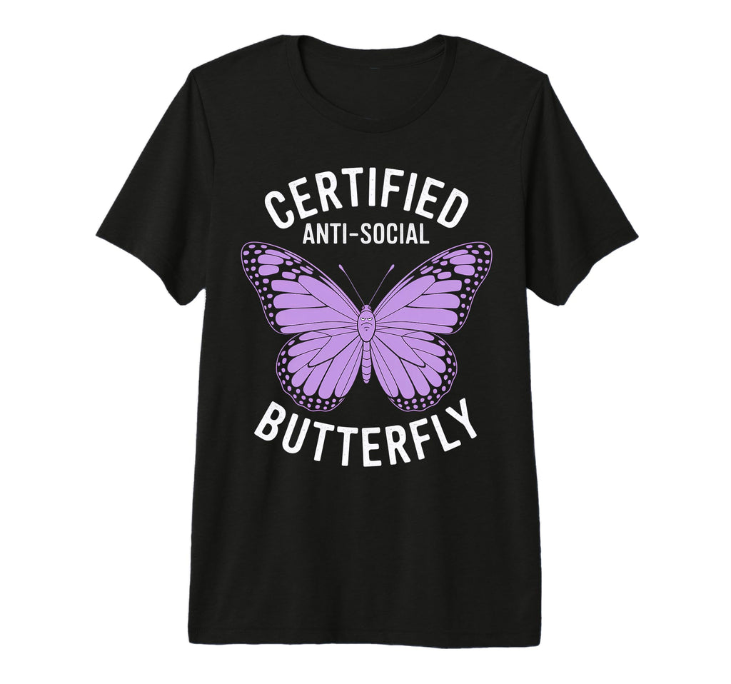Certified Anti Social Butterfly Art Tri T-Shirt - Graphic Print for Adults - T-Shirt, Sweatshirt, Hoodie