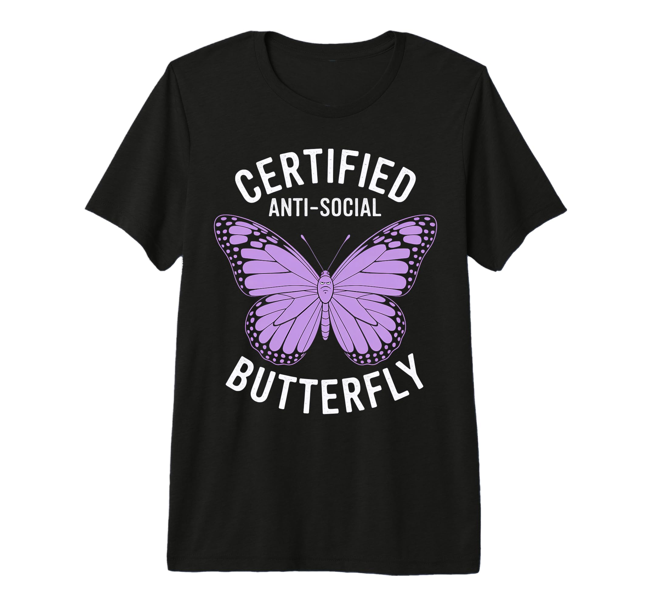 Certified Anti Social Butterfly Art Tri T-Shirt - Graphic Print for Adults - T-Shirt, Sweatshirt, Hoodie