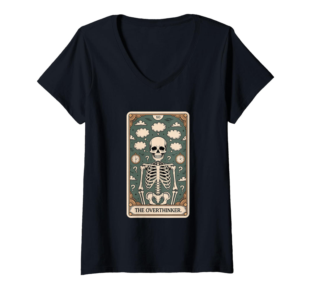 Womens Overthinker Tarot Skeleton T-Shirt - Aesthetic Graphic Unisex - T-Shirt, Sweatshirt, Hoodie