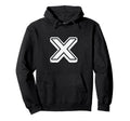 Bold Letter White X Outline Alphabet Hoodie - Fun Novelty Design Unisex - T-Shirt, Sweatshirt, Hoodie