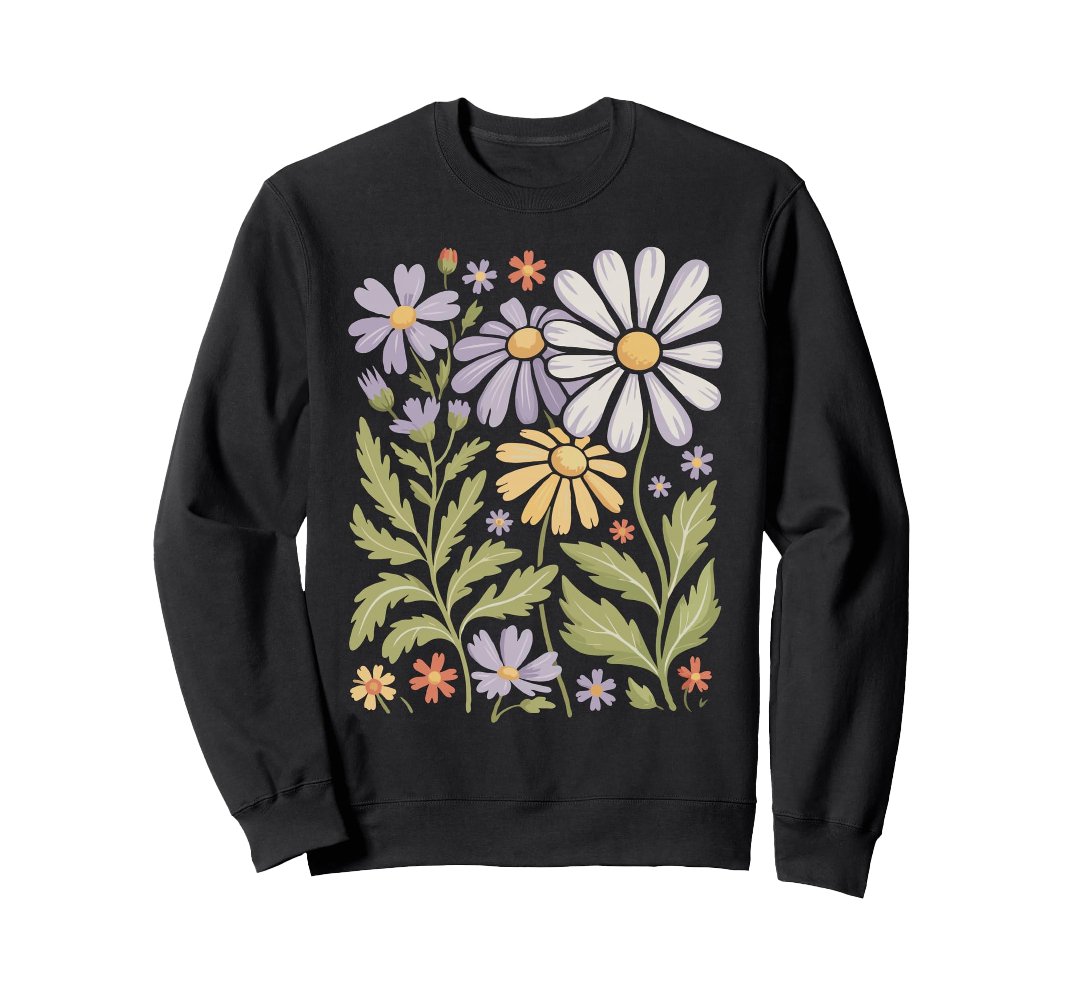 Wildflowers Flowers Pattern Summer Sweatshirt - Trendy Graphic Men Women - T-Shirt, Sweatshirt, Hoodie