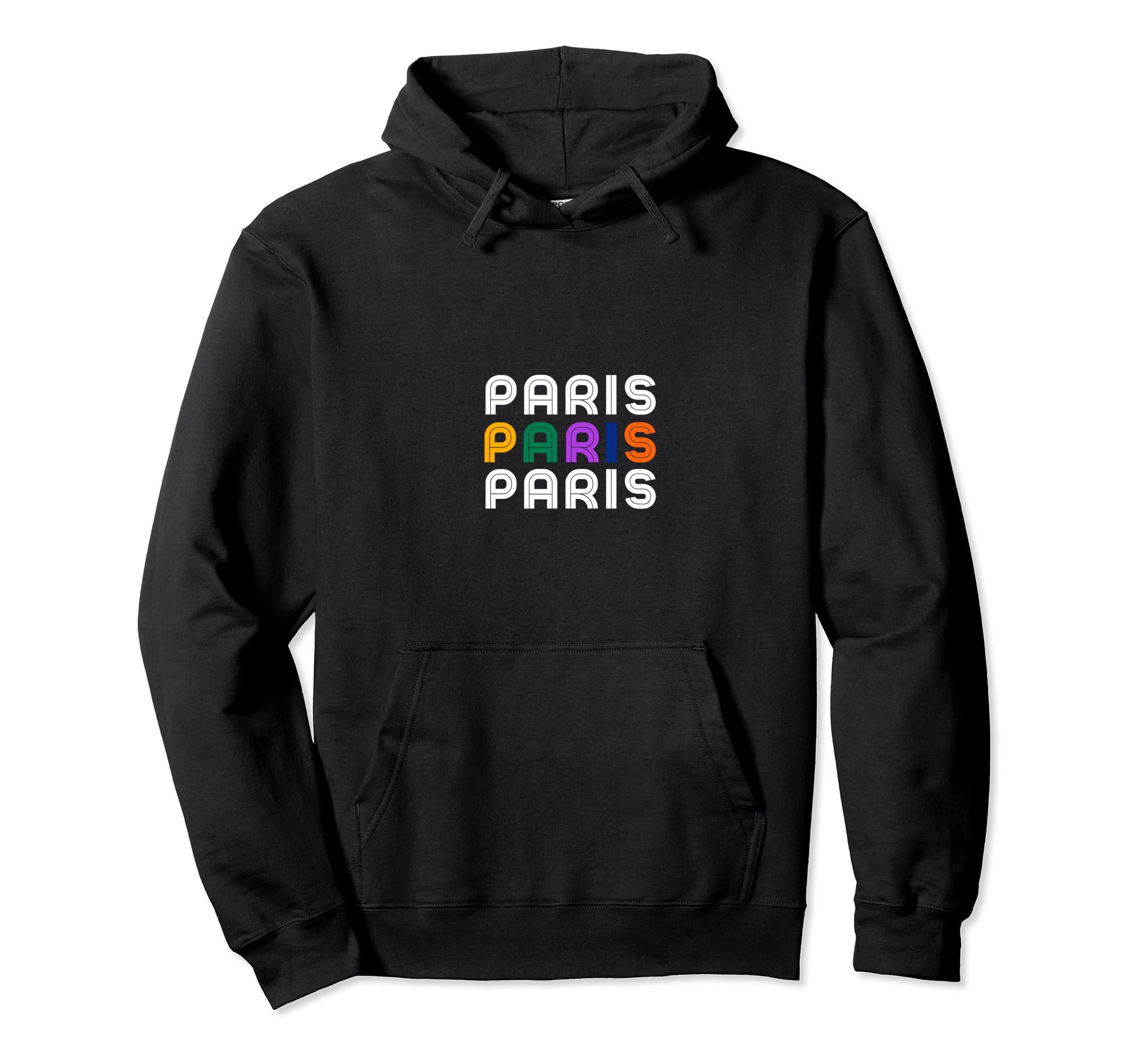 Paris Vibrant Typography Hoodie - Custom Art Print Men Women - T-Shirt, Sweatshirt, Hoodie