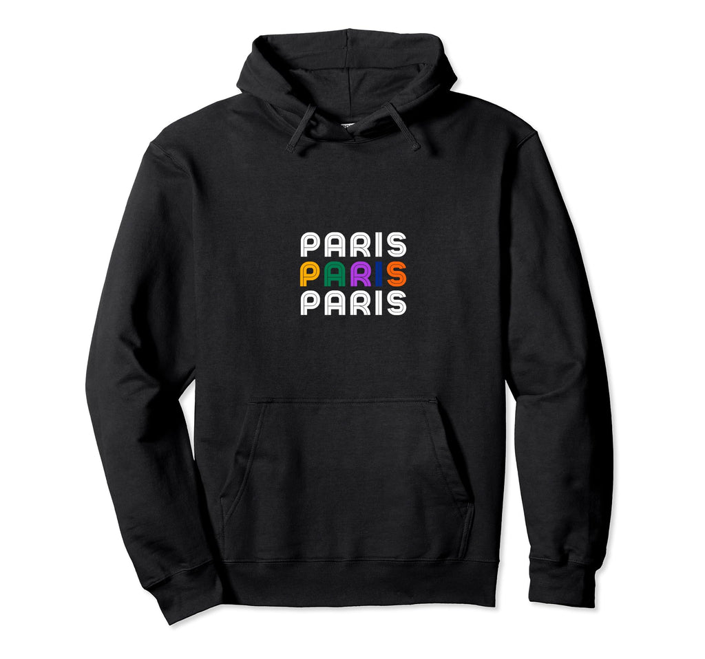 Paris Vibrant Typography Hoodie - Custom Art Print Unisex - T-Shirt, Sweatshirt, Hoodie
