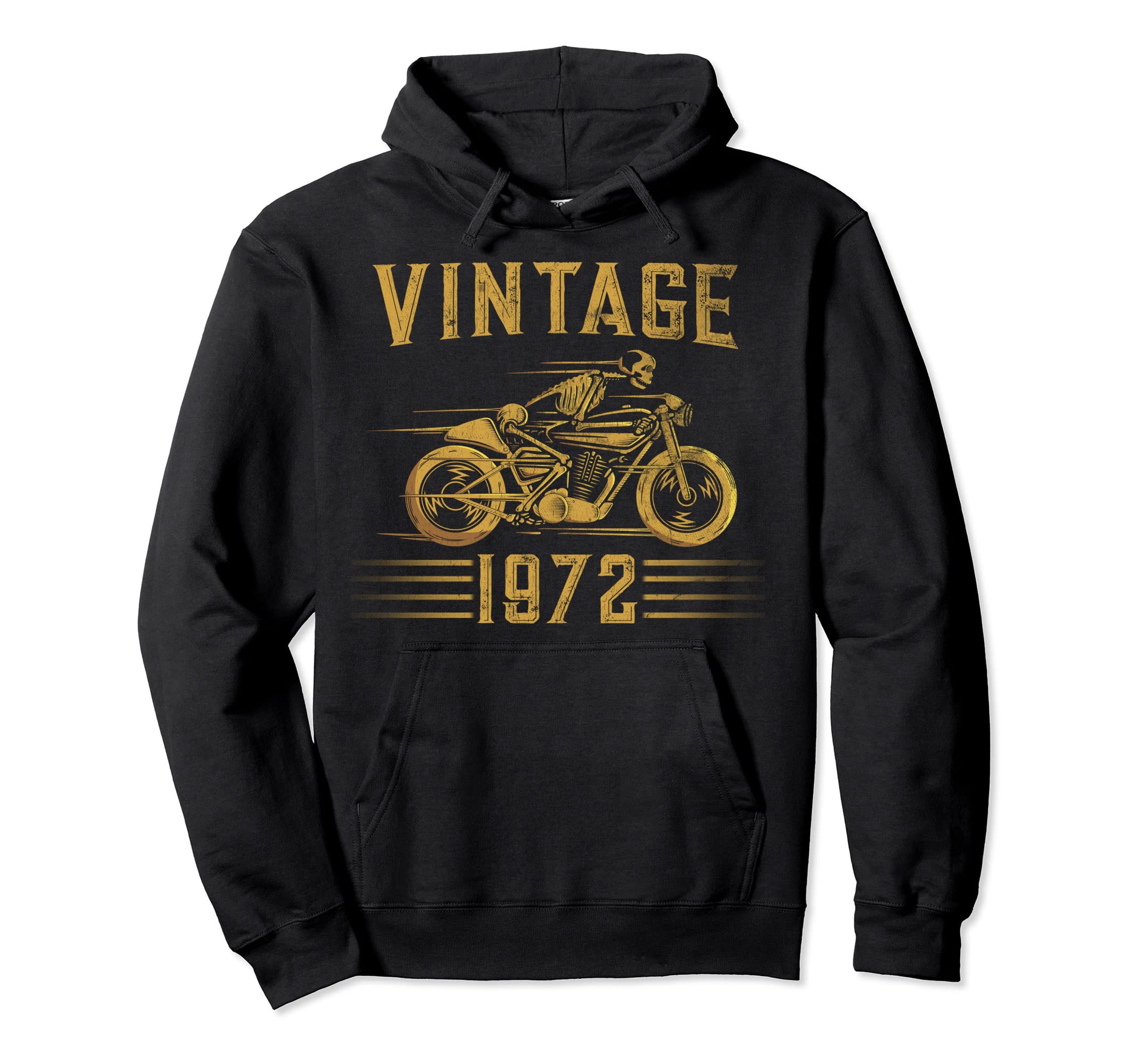 1972 Biker Motorcycle Hoodie - Fun Novelty Design Men Women - T-Shirt, Sweatshirt, Hoodie