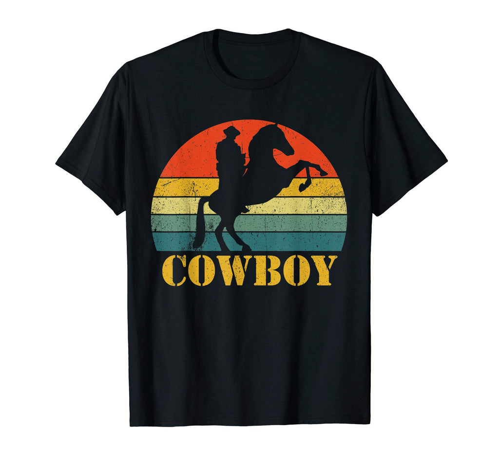 Cowboy Horse Silhouette Animal Lovers T-Shirt - Trendy Graphic for Adults - T-Shirt, Sweatshirt, Hoodie