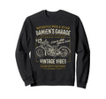 Damiens Garage Motorcycle Sweatshirt - Fun Novelty Design for Adults - T-Shirt, Sweatshirt, Hoodie