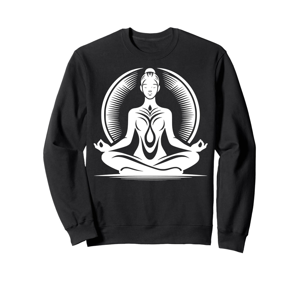 Elegant Meditative Figure Adults Sweatshirt - Unique Graphic Unisex - T-Shirt, Sweatshirt, Hoodie