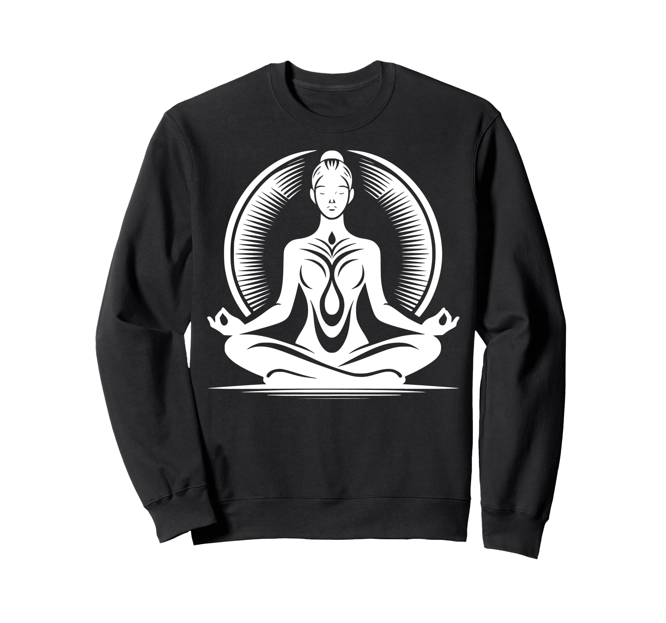 Elegant Meditative Figure Adults Sweatshirt - Unique Graphic Unisex - T-Shirt, Sweatshirt, Hoodie