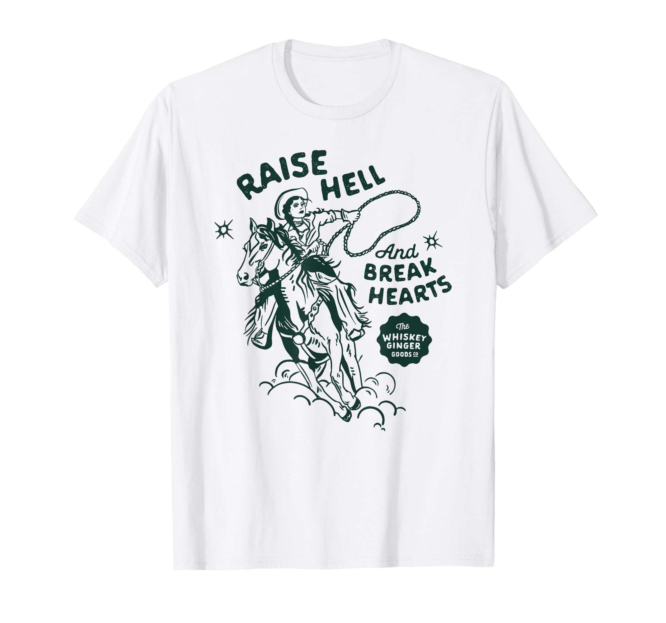 Raise Hell Break Hearts Western Rodeo T-Shirt - Trendy Graphic for Adults - T-Shirt, Sweatshirt, Hoodie