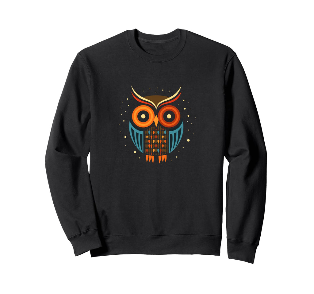 Owl Abstract Geometric Mid Century Sweatshirt - Novelty Apparel for Adults - T-Shirt, Sweatshirt, Hoodie