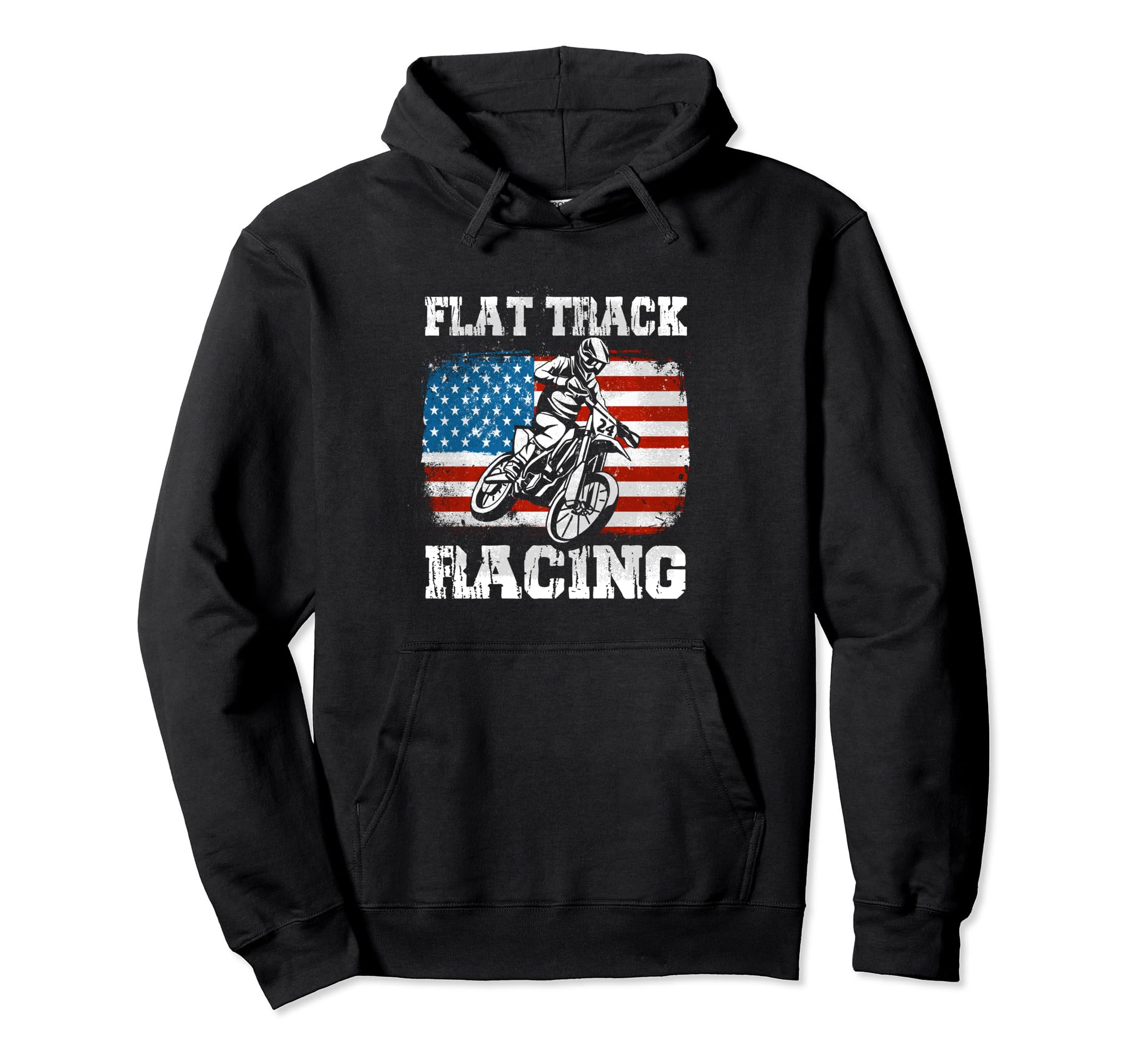 Flat Track Motorcycle Racing American Hoodie - Unique Graphic Men Women - T-Shirt, Sweatshirt, Hoodie
