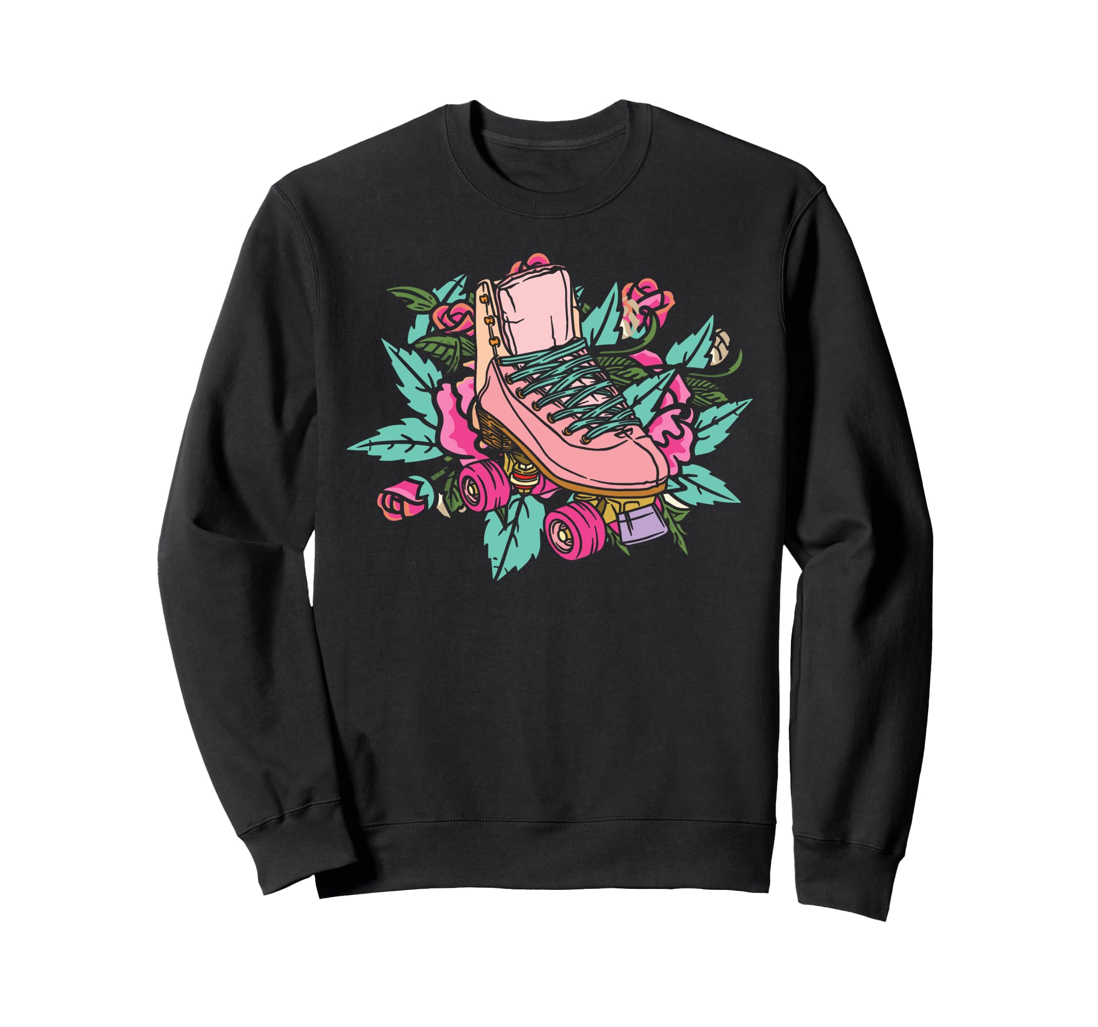 Roller Skating Skate Flower Floral Sweatshirt - Streetwear Style Unisex - T-Shirt, Sweatshirt, Hoodie